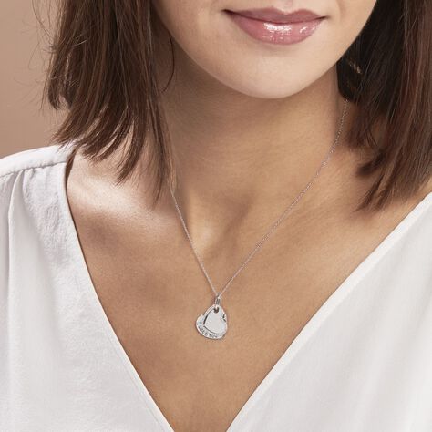 Collier Danael Argent Blanc Oxyde De Zirconium - Colliers Coeur Femme | Histoire d’Or