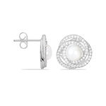 Boucles D'oreilles Pendantes Matilda Argent  Perle Culture Et Oxyde - Boucles d'oreilles pendantes Femme | Histoire d&rsquo;Or