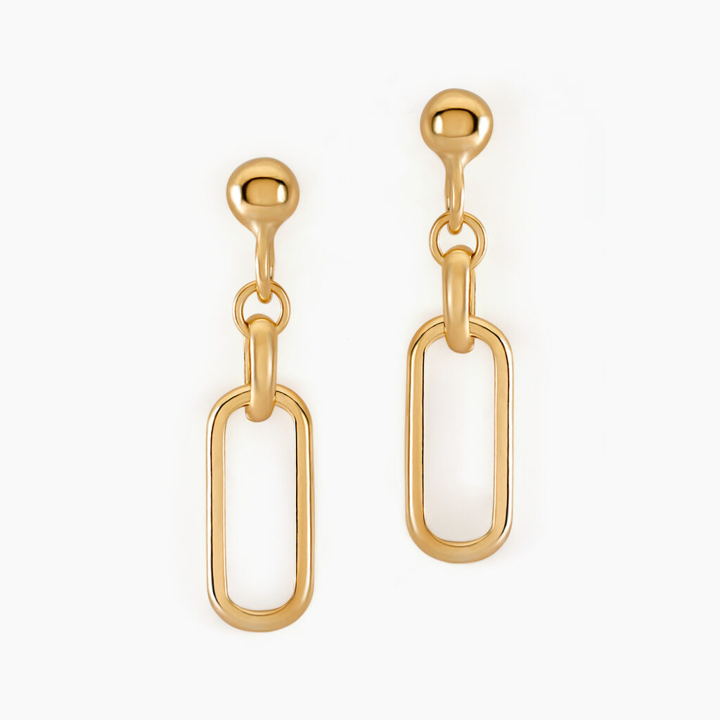 Boucles D&rsquo;oreilles Pendantes Escape Or Jaune