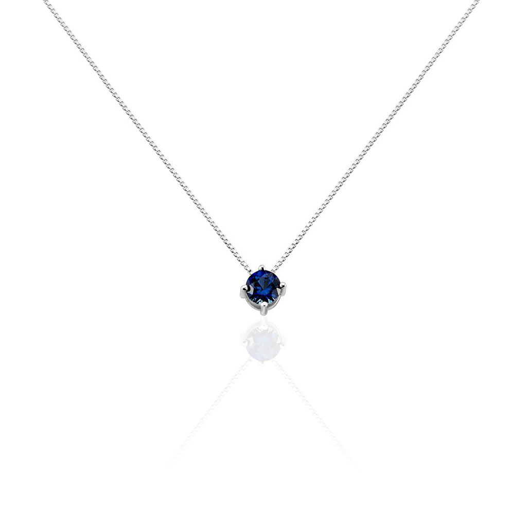 Collier Dwight Argent Blanc Oxyde De Zirconium Bleu - Colliers fantaisie Femme | Histoire d’Or