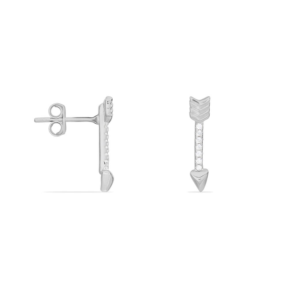 Boucles D'oreilles Puces Harrow Argent Blanc Oxyde De Zirconium - Boucles d'oreilles fantaisie Femme | Histoire d&rsquo;Or