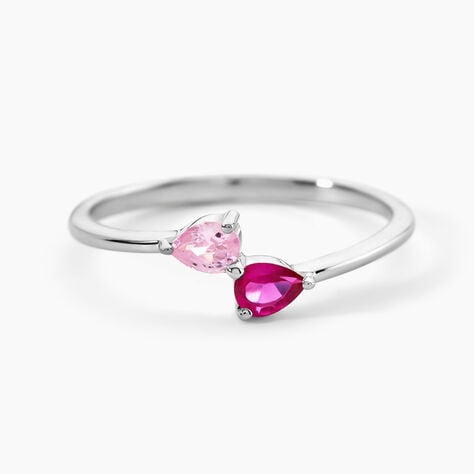 Bague Summer Burgundy Argent Blanc Oxyde De Zirconium -  Femme | Histoire d&rsquo;Or