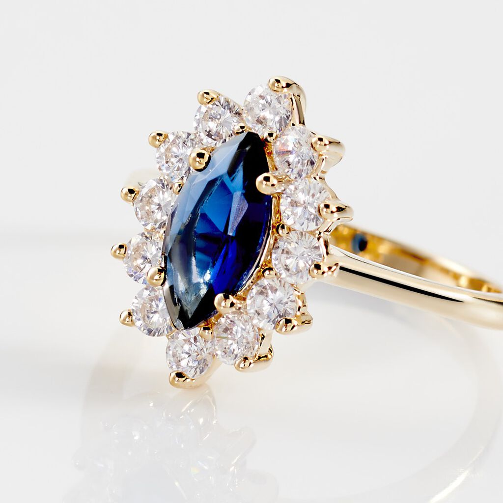 Bague Lisea Plaqué Or Jaune Verre Et Oxyde De Zirconium - Bagues solitaires Femme | Histoire d’Or