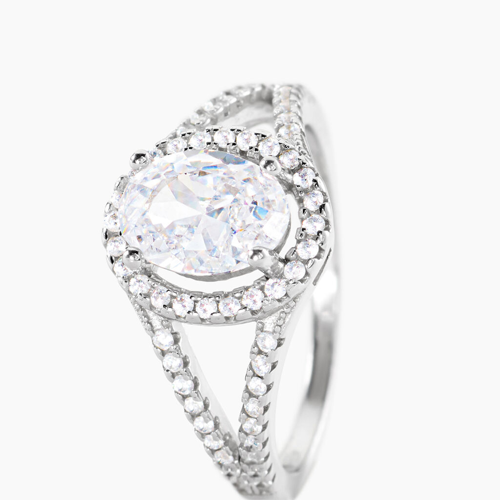 Bague Melyssa Argent Blanc Oxyde De Zirconium - Bagues solitaires Femme | Histoire d&rsquo;Or