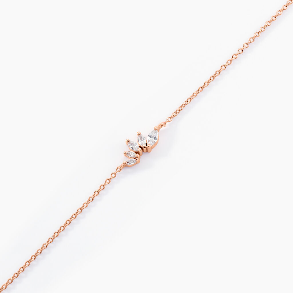 Bracelet Duchesse Argent Rose Oxyde De Zirconium - Bracelets Femme | Histoire d&rsquo;Or