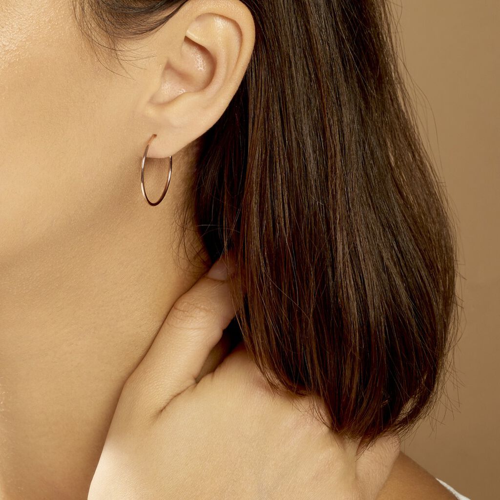 Créoles Dominae Or Rose - Boucles d'oreilles créoles Femme | Histoire d’Or