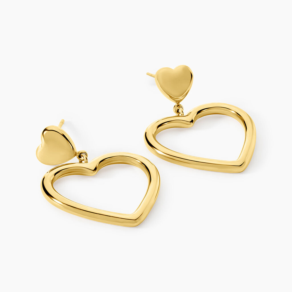Boucles D'oreilles Pendantes Tassy Acier Jaune - Boucles d'oreilles fantaisie Femme | Histoire d&rsquo;Or