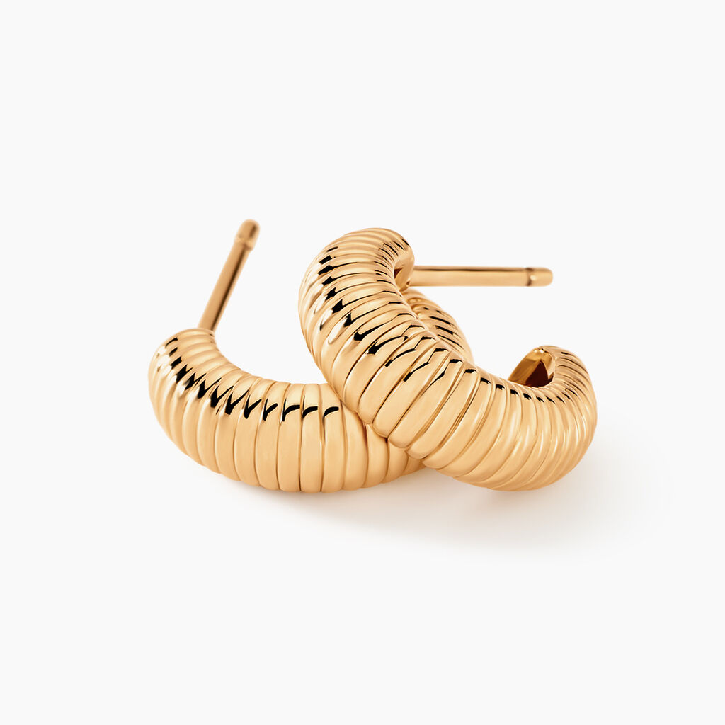 Créoles Dune Plaqué Or Doré - Boucles d'oreilles créoles Femme | Histoire d’Or