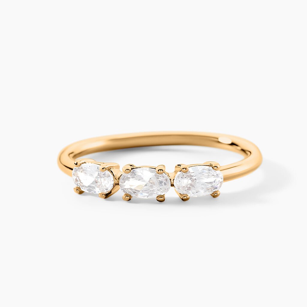 Bague Milenna Plaque Or Jaune Oxyde De Zirconium - Bagues avec pierre Femme | Histoire d’Or