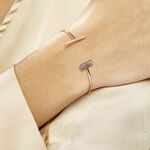 Bracelet Jonc Argent Rose Tea Oxyde De Zirconium - Bracelets joncs Femme | Histoire d&rsquo;Or