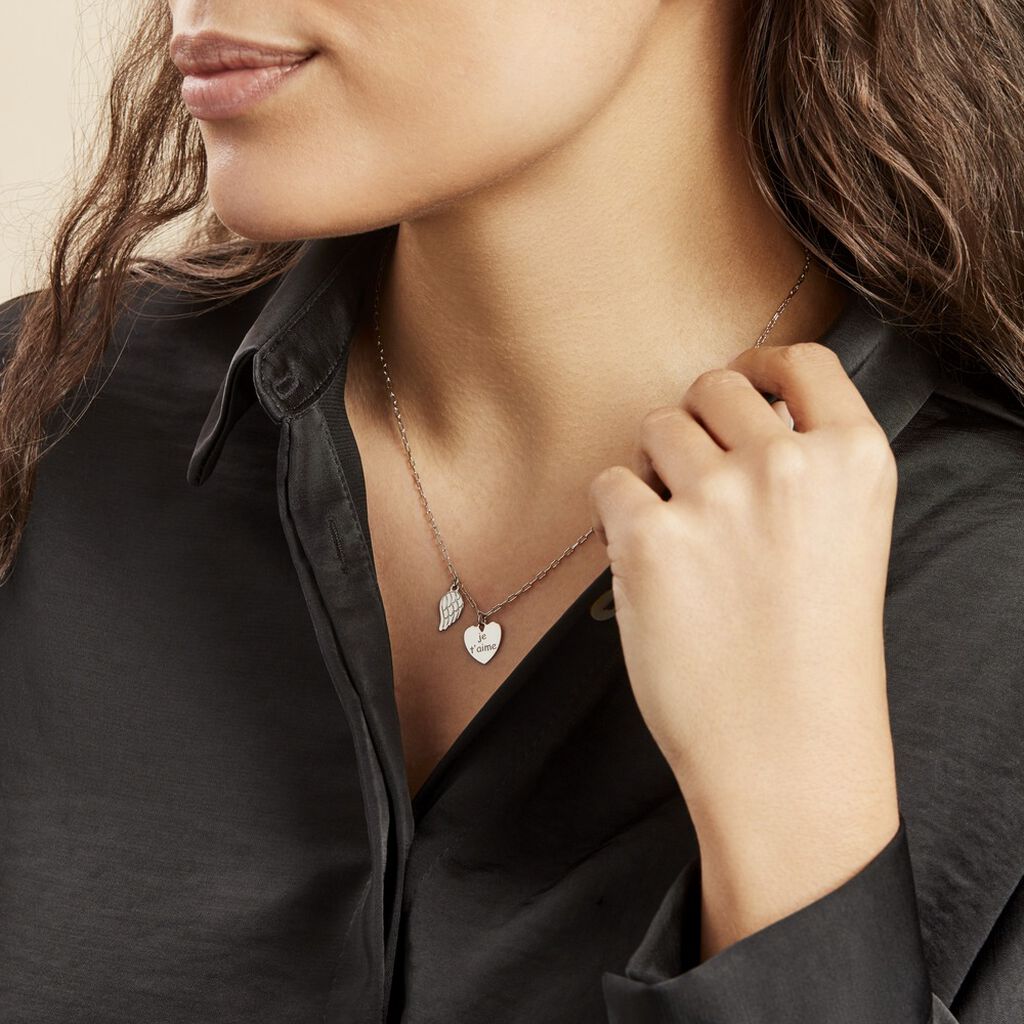 Collier Argent Blanc Laios - Colliers Coeur Femme | Histoire d’Or