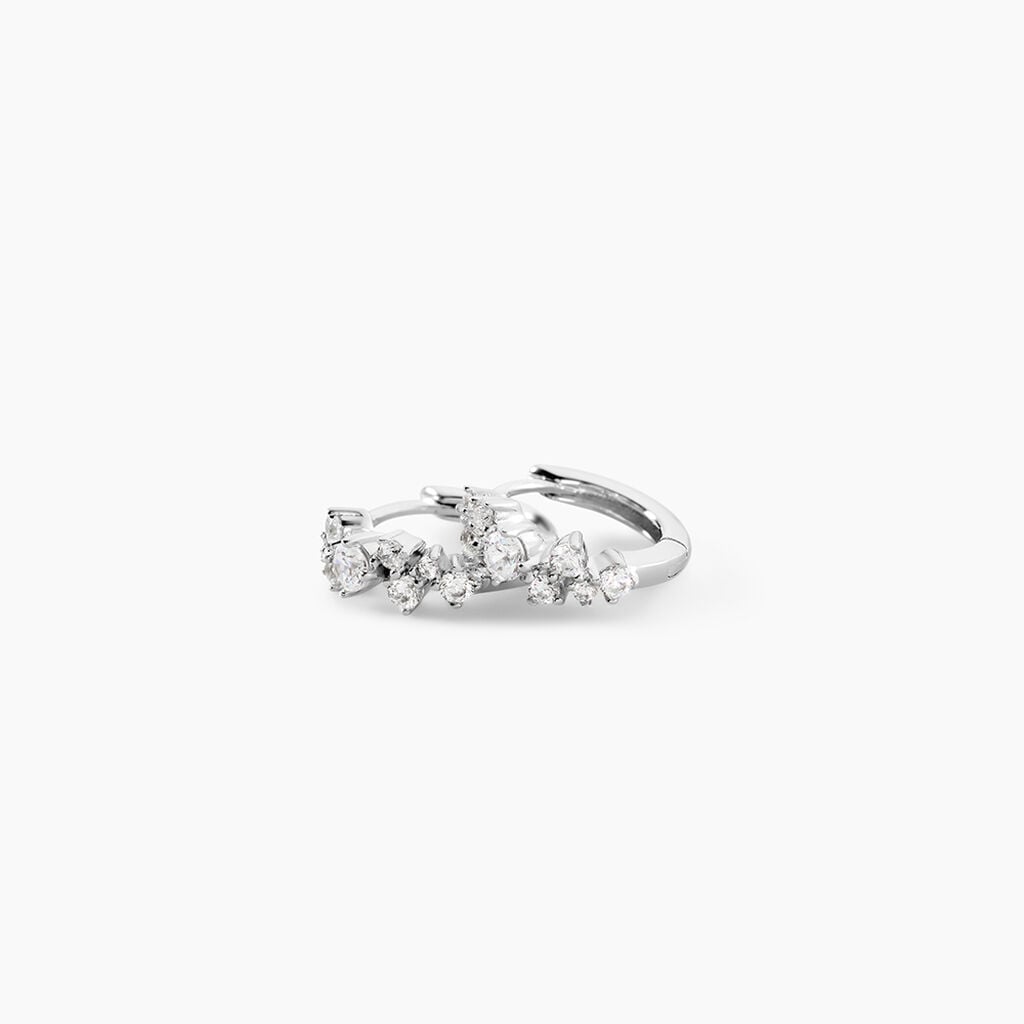 Cr&eacute;oles Rio Argent Blanc Oxyde De Zirconium - Boucles d'oreilles cr&eacute;oles Femme | Histoire d&rsquo;Or