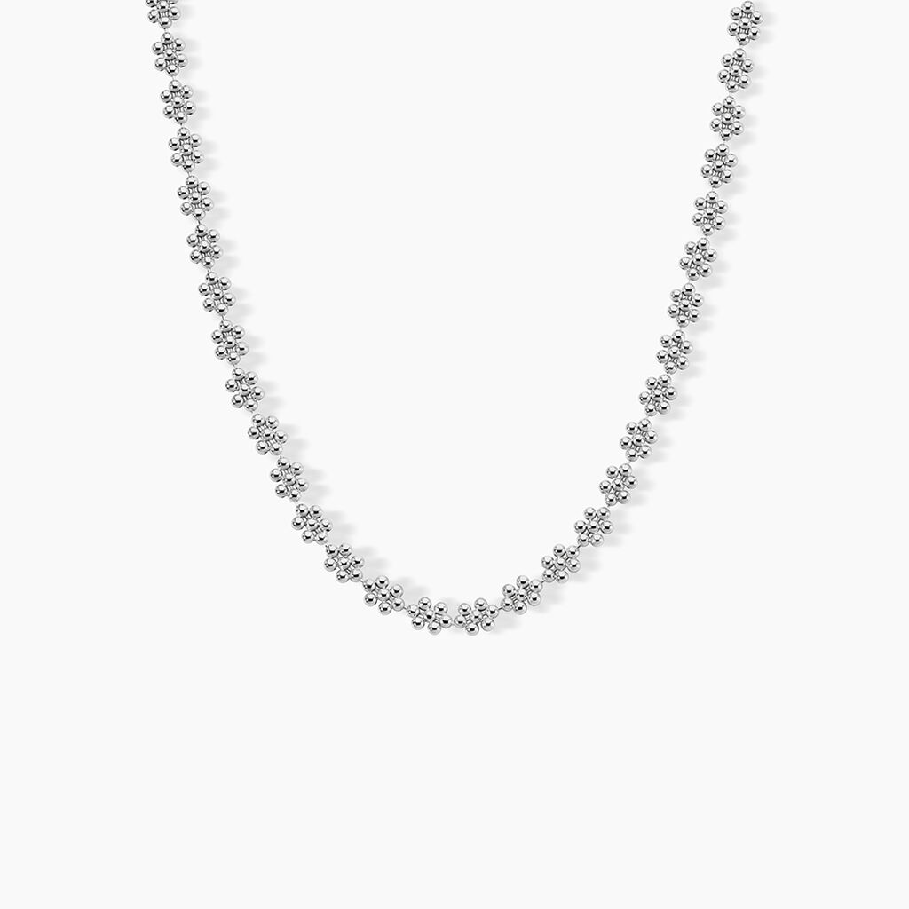 Collier Ashlee Argent Blanc - Ras de cou Femme | Histoire d&rsquo;Or