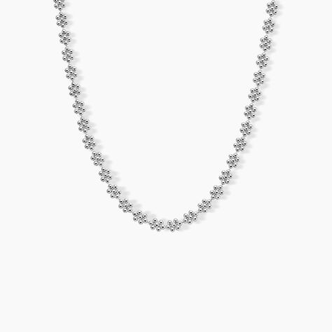 Collier Ashlee Argent Blanc - Ras de cou Femme | Histoire d&rsquo;Or