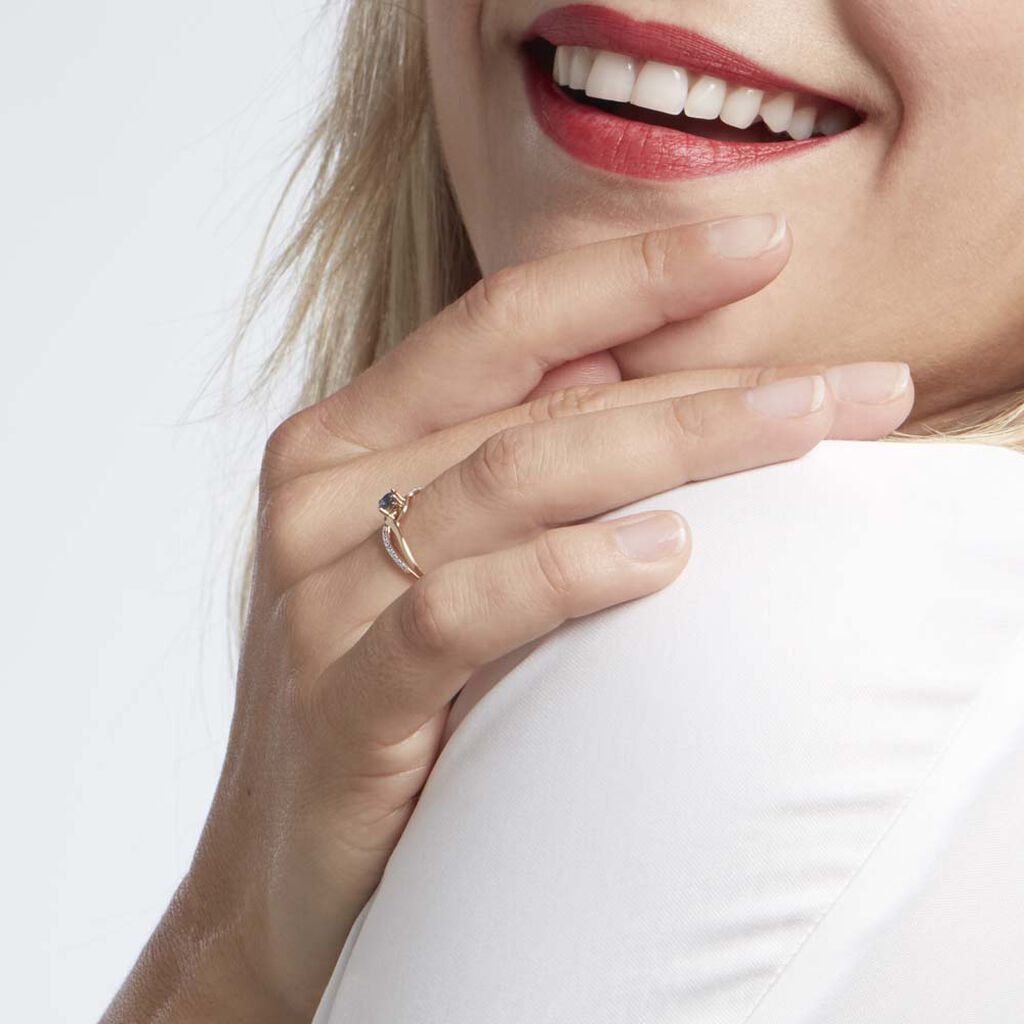Bague Or Jaune Carl Saphirs Diamants - Bagues solitaires Femme | Histoire d’Or