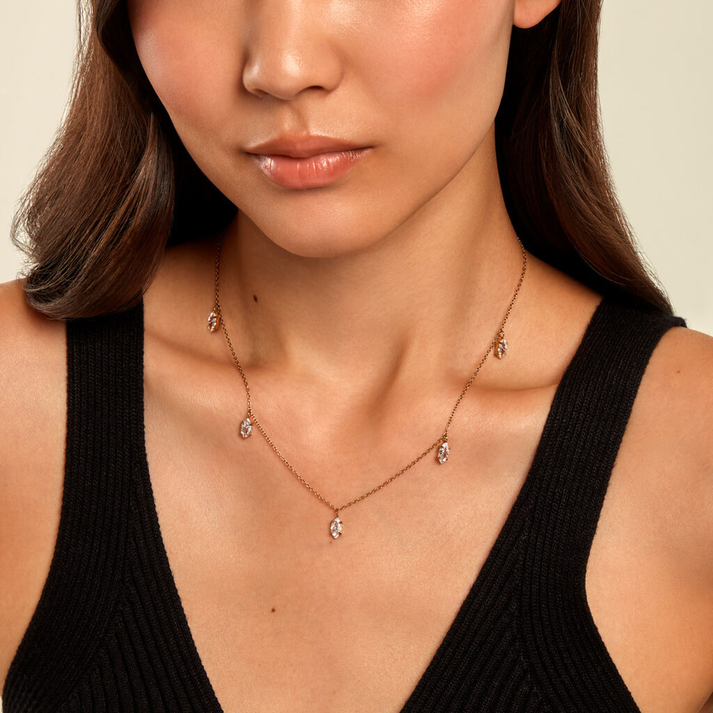Collier Ivy Acier Jaune Oxyde De Zirconium - Colliers fantaisie Femme | Histoire d&rsquo;Or