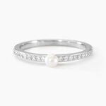 Bague Lua Argent Blanc Perle De Culture Oxyde De Zirconium - Bagues solitaires Femme | Histoire d&rsquo;Or