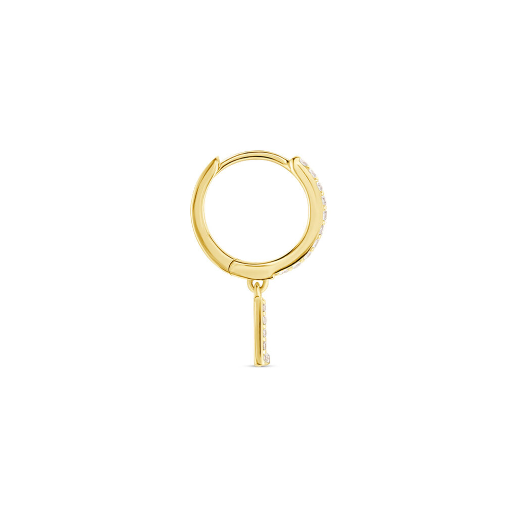 Créole Unitaire Léria Or Jaune Oxydes De Zirconium - Boucles d'oreilles créoles Femme | Histoire d’Or