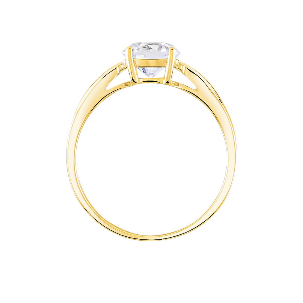 Bague Solitaire Illyana Or Jaune Oxyde De Zirconium - Bagues solitaires Femme | Histoire d&rsquo;Or