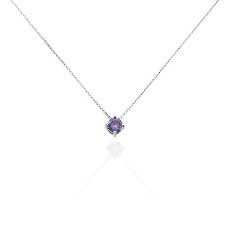 Collier Solitaire Argent Blanc Rio Santa Teresa Oxyde De Zirconium - Colliers fantaisie Femme | Histoire d&rsquo;Or