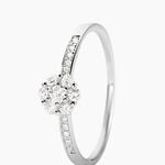 Bague Magnolia Or Blanc Diamant - Bagues avec pierre Femme | Histoire d&rsquo;Or