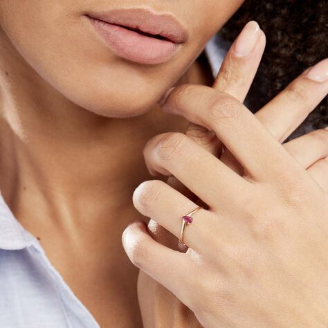 Bague Solitaire Goutte Or Jaune Rubis - Bagues solitaires Femme | Histoire d’Or
