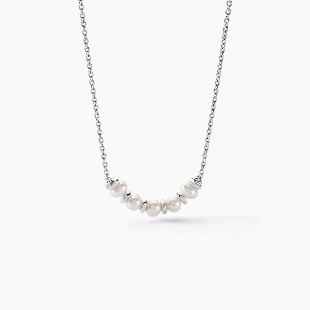 Collier Perlissima Argent Blanc Perle De Culture - Colliers fantaisie Femme | Histoire d’Or