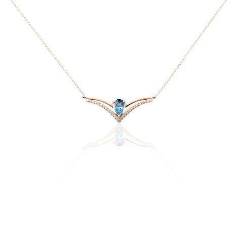 Collier Or Rose Gaelle Topaze Oxydes De Zirconium - Colliers Femme | Histoire d&rsquo;Or