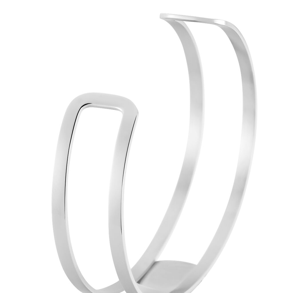 Bracelet Jonc Eline Acier Blanc Pierre De Synthese - Bracelets joncs Femme | Histoire d’Or