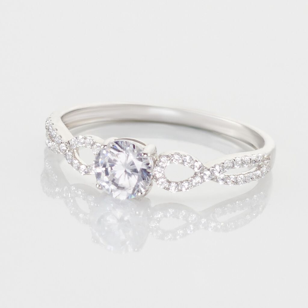 Solitaire Or Blanc Sevastiane Oxyde De Zirconium - Bagues solitaires Femme | Histoire d&rsquo;Or
