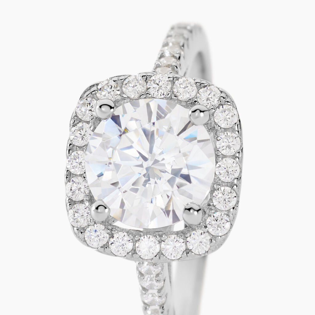 Bague Solitaire Soa Argent Blanc Oxyde De Zirconium - Bagues solitaires Femme | Histoire d’Or
