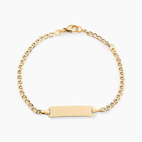 Bracelet Identit&eacute; Fanelia Maille Marine Or Jaune - Bracelets Communion Enfant | Histoire d&rsquo;Or
