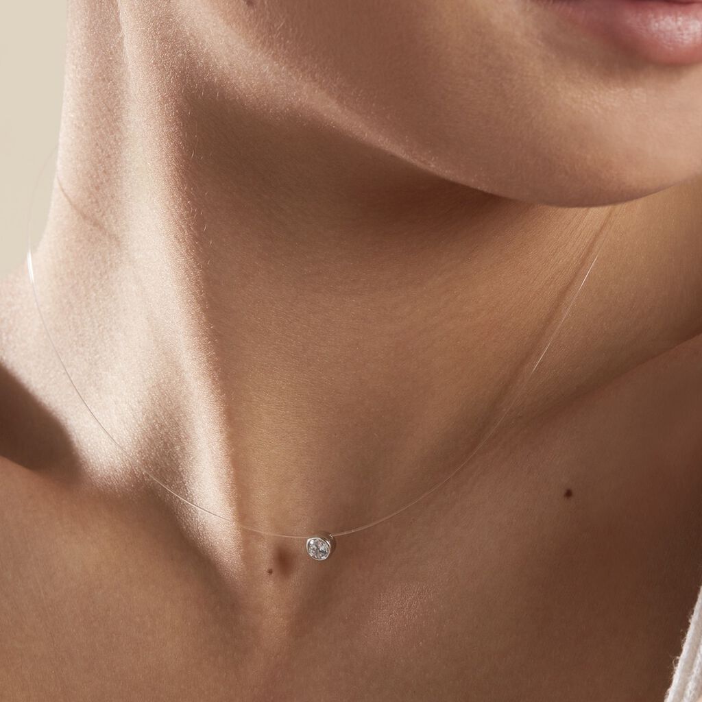 Collier Nylon Argent Blanc Oxyde - Colliers fantaisie Femme | Histoire d’Or
