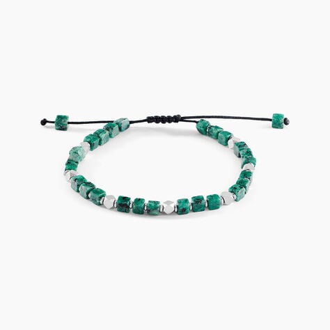 Bracelet Cusco Acier Blanc Turquoise - Bracelets cordon Homme | Histoire d&rsquo;Or