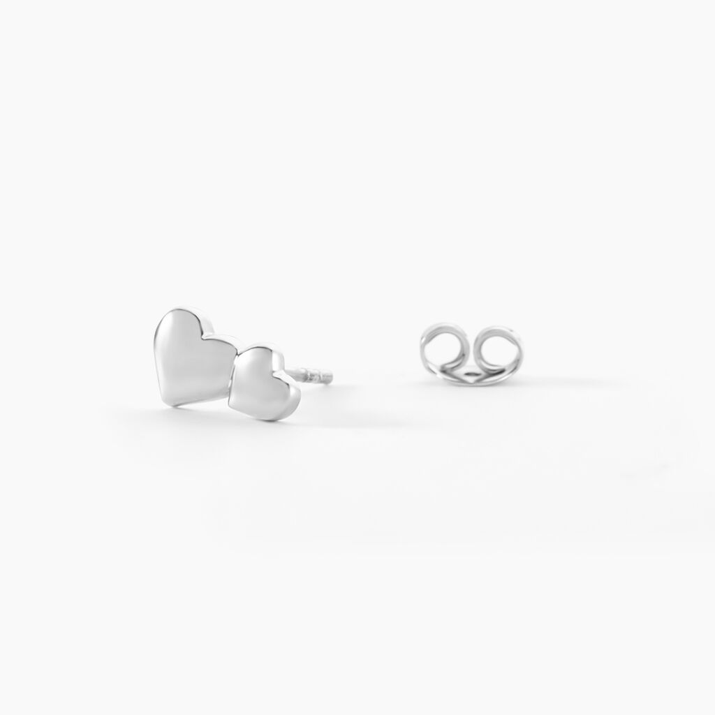 Boucles D'oreilles Puces Te Amo Argent Blanc - Boucles d'oreilles fantaisie Femme | Histoire d&rsquo;Or