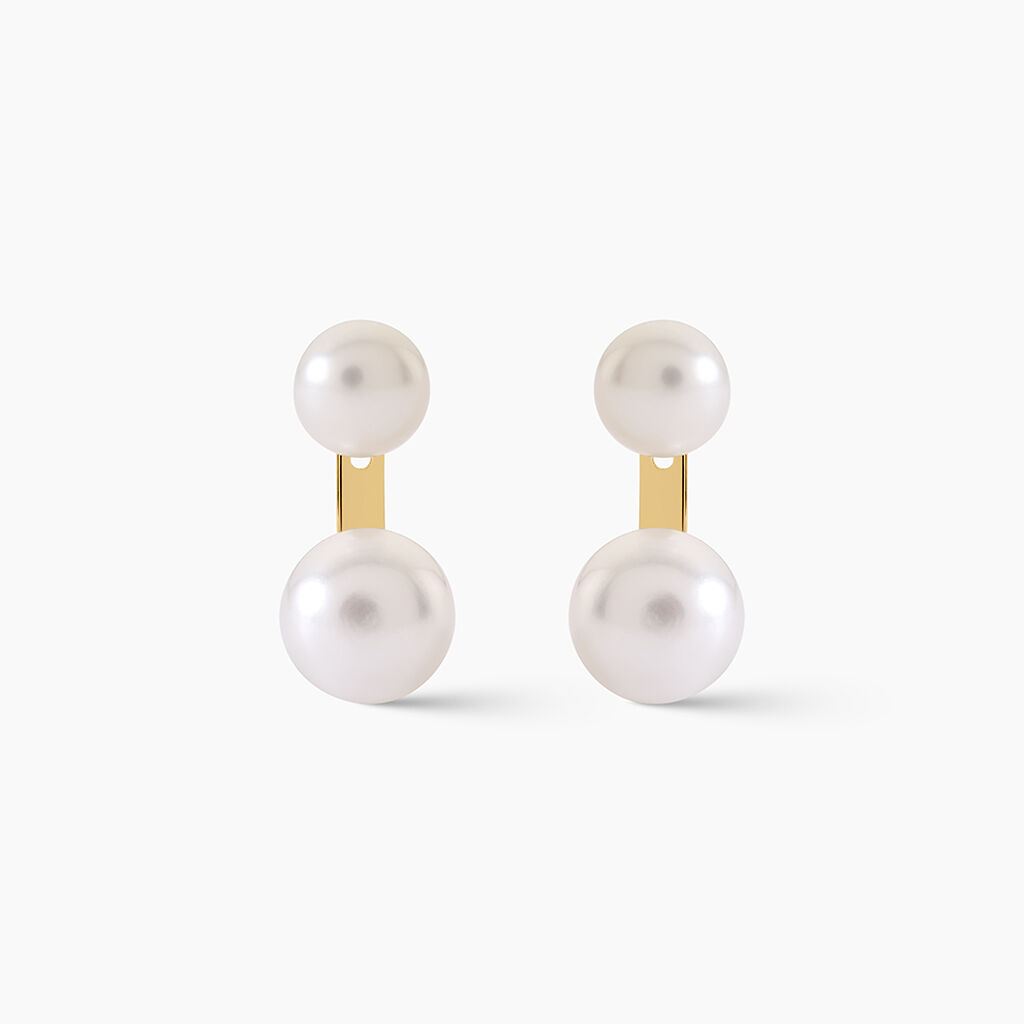 Bijoux D'Oreilles Seona Argent Dor&eacute; A L'Or 750/1000 Perle De Culture - Ear cuffs Femme | Histoire d&rsquo;Or