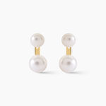 Bijoux D'Oreilles Seona Argent Dor&eacute; A L'Or 750/1000 Perle De Culture - Ear cuffs Femme | Histoire d&rsquo;Or