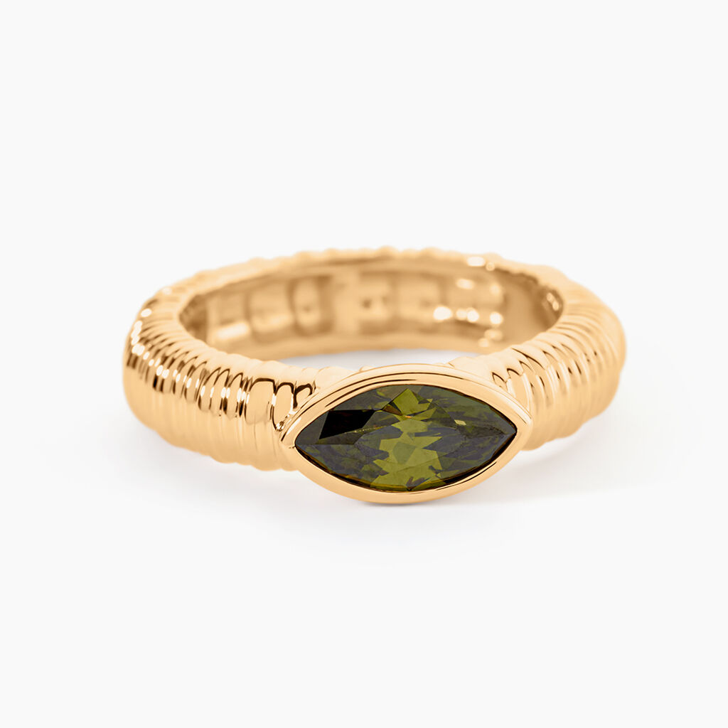 Bague Angelica Plaque Or Jaune Oxyde De Zirconium - Bagues solitaires Femme | Histoire d&rsquo;Or