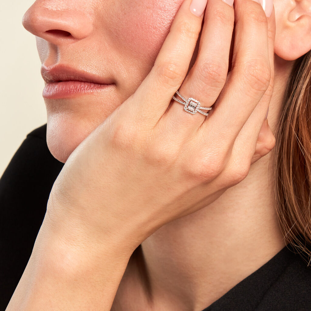 Bague Twila Or Blanc Oxyde De Zirconium - Bagues avec pierre Femme | Histoire d’Or