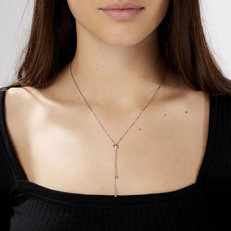 Collier Leandra Argent Blanc - Colliers Coeur Femme | Histoire d’Or