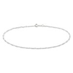 Cha&icirc;ne De Cheville Cleona Maille Alternee 1/3 Argent Blanc - Cha&icirc;nes de cheville Femme | Histoire d&rsquo;Or