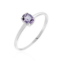 Bague Lily Or Blanc Amethyste