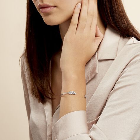 Bracelet Jonc Kalila Argent Blanc Oxyde De Zirconium - Bracelets joncs Femme | Histoire d’Or