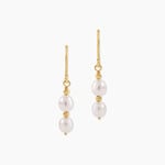 Boucles D'Oreilles Pendantes Pearly Argent Dor&eacute; A L'Or 750/1000 Perle De Culture - Boucles d'oreilles pendantes  | Histoire d&rsquo;Or