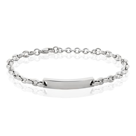 Bracelet Identite Acier Blanc Daryl - Gourmettes Homme | Histoire d’Or
