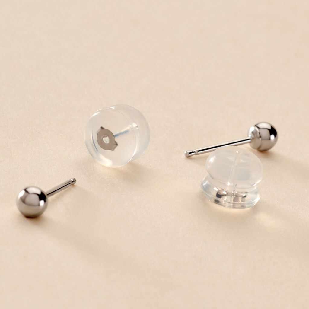 Fermoir Boucle D'oreille Silicone Or Blanc - Id&eacute;es cadeaux Famille | Histoire d&rsquo;Or