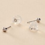 Fermoir Boucle D'oreille Silicone Or Blanc - Id&eacute;es cadeaux Famille | Histoire d&rsquo;Or