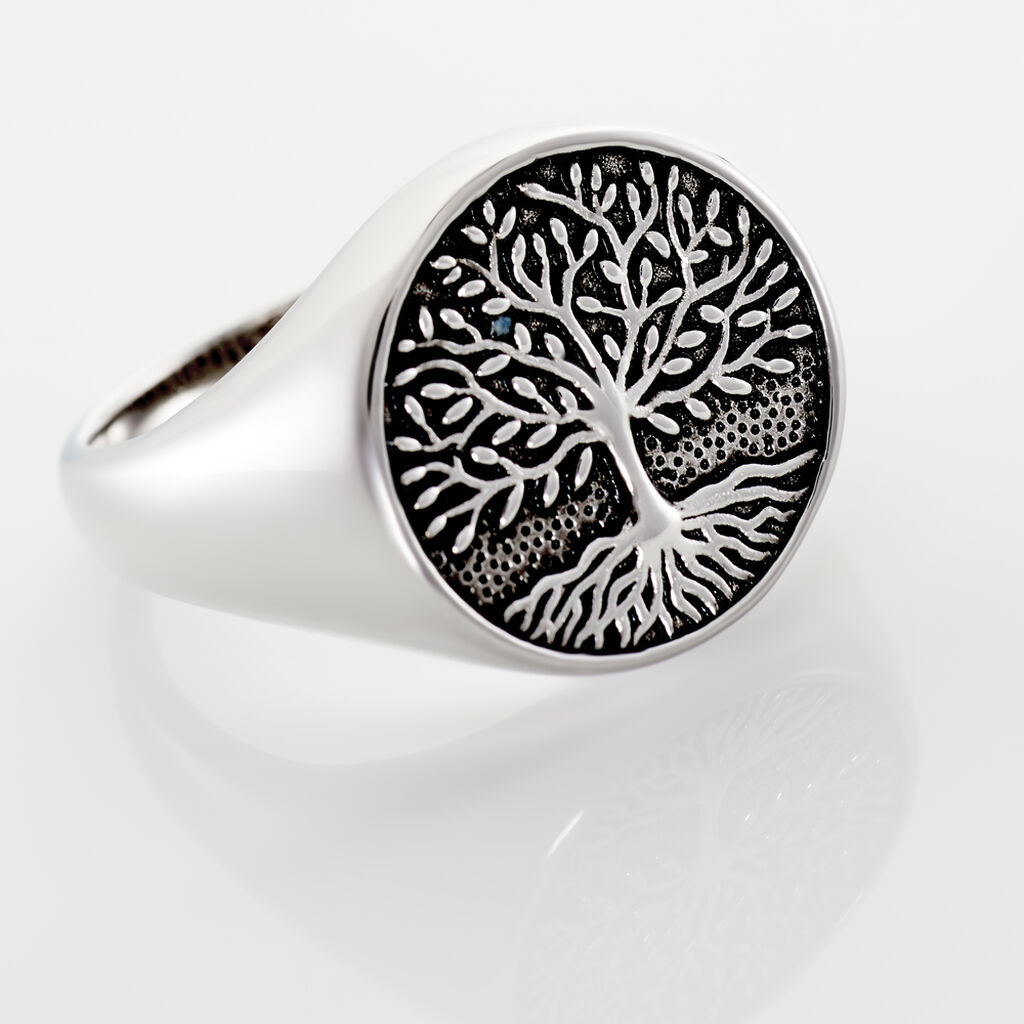 Bague Maximiliano Argent Blanc - Bagues Homme | Histoire d’Or