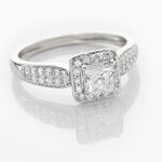 Solitaire Or Blanc  Princessa Diamant Synthetique - Bagues solitaires Femme | Histoire d&rsquo;Or