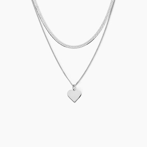 Collier Argent Blanc Sapphira - Colliers doubles et triples cha&icirc;nes Femme | Histoire d&rsquo;Or